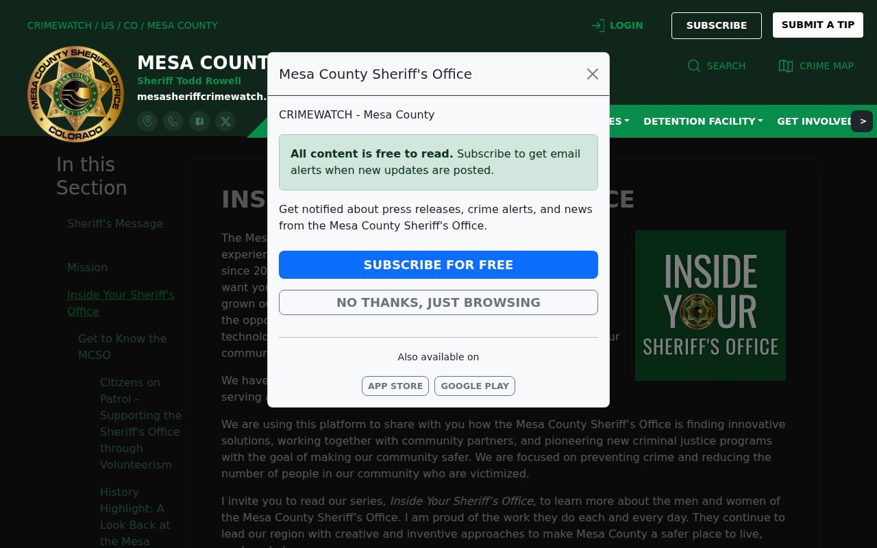 Mesa County arrest records sheriff initiatives and charge context