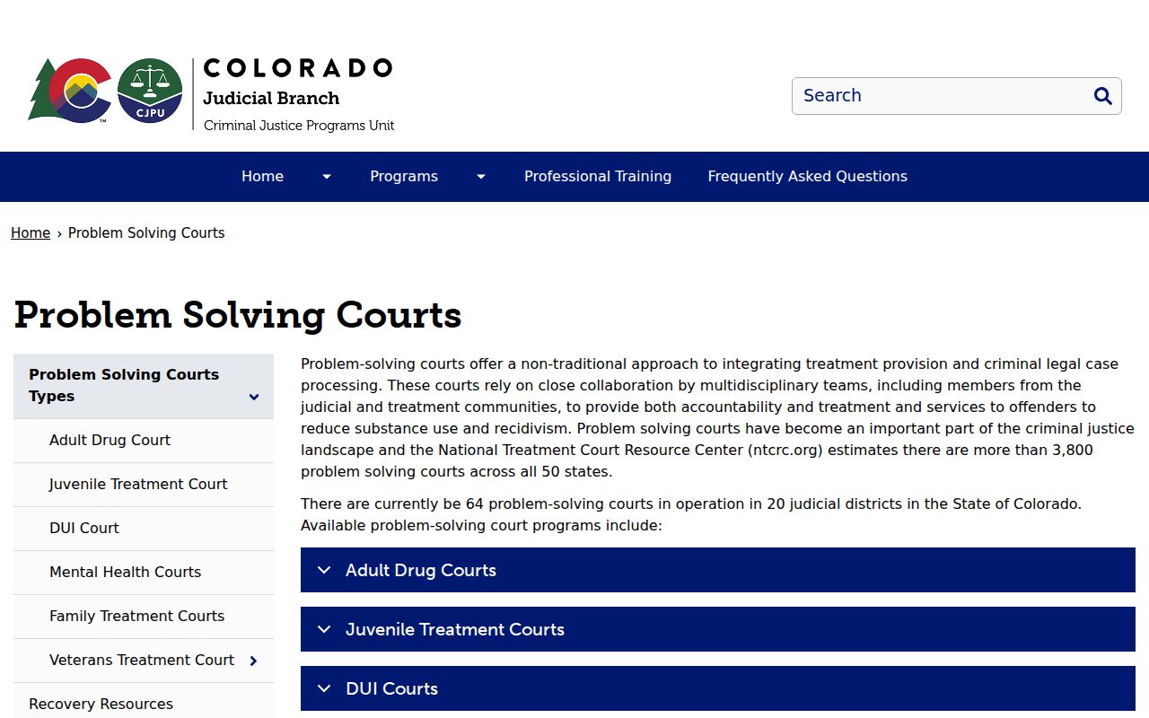 Mesa County court dockets problem-solving court overview