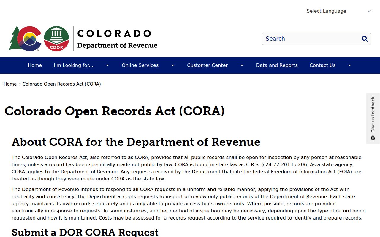 Mesa County court records Colorado CORA overview