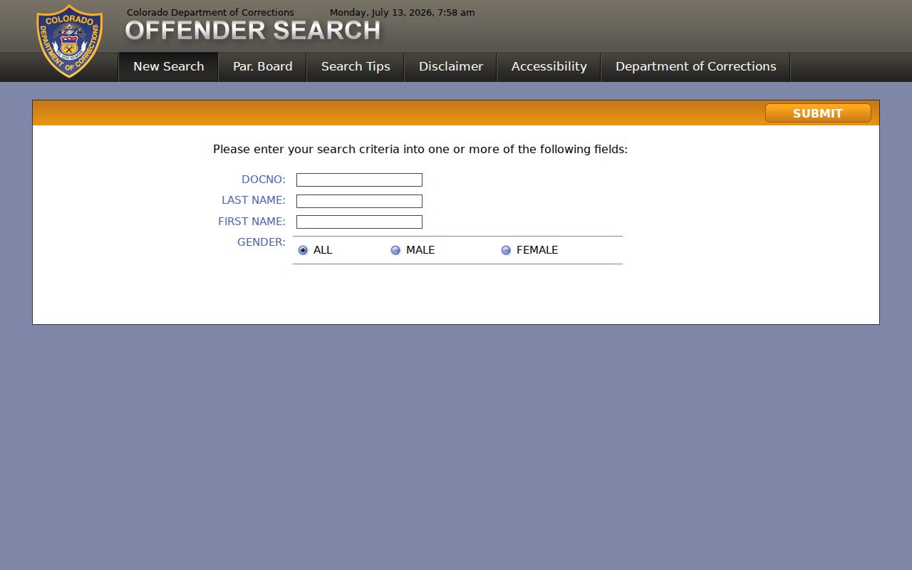 Mesa County inmate records Colorado DOC offender search