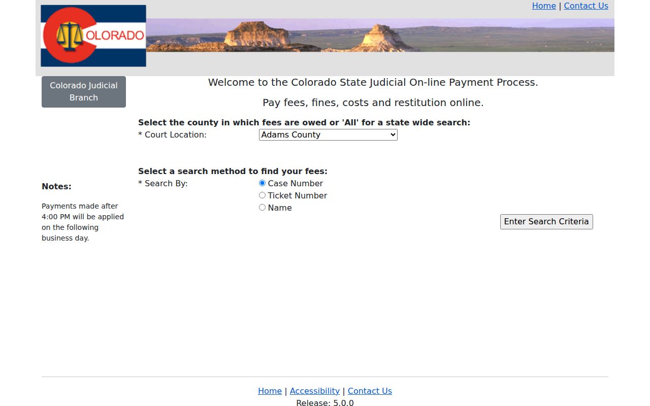 Mesa County traffic court records Colorado Judicial Online Payments